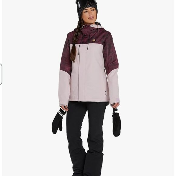 Volcom Burgundy and Pink Snowboard Ski Jacket - Picture 10 of 12